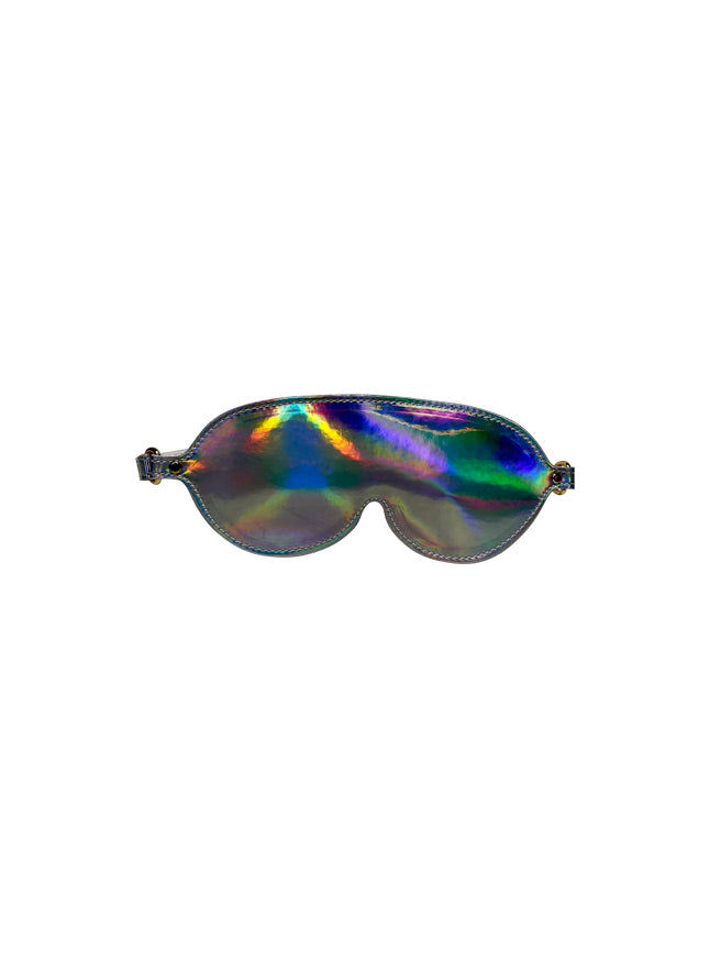Holographic Vegan Leather Blindfold