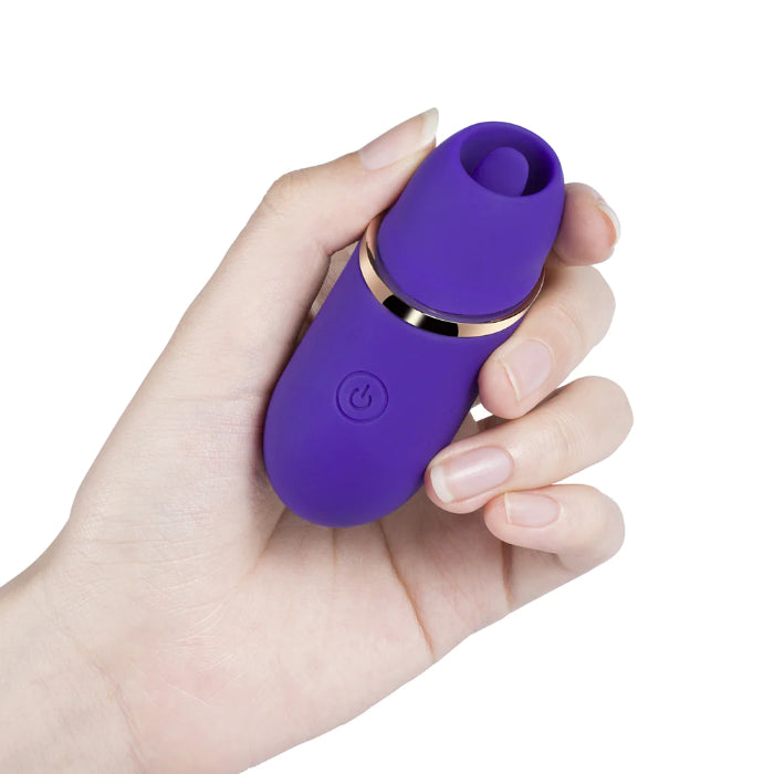 Honey Play Box Abby Mini Tongue Licking Rechargeable Vibrating Silicone Stimulator With Travel Cover