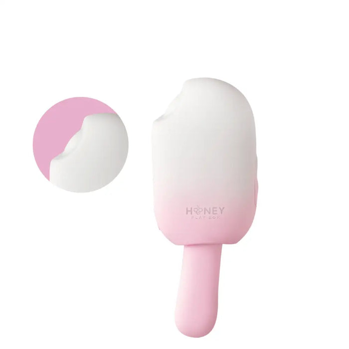 Honey Play Box Bite Me Sucking Tapping Vibrating & Swinging Handle Cream Pop Rechargeable Silicone Stimulator