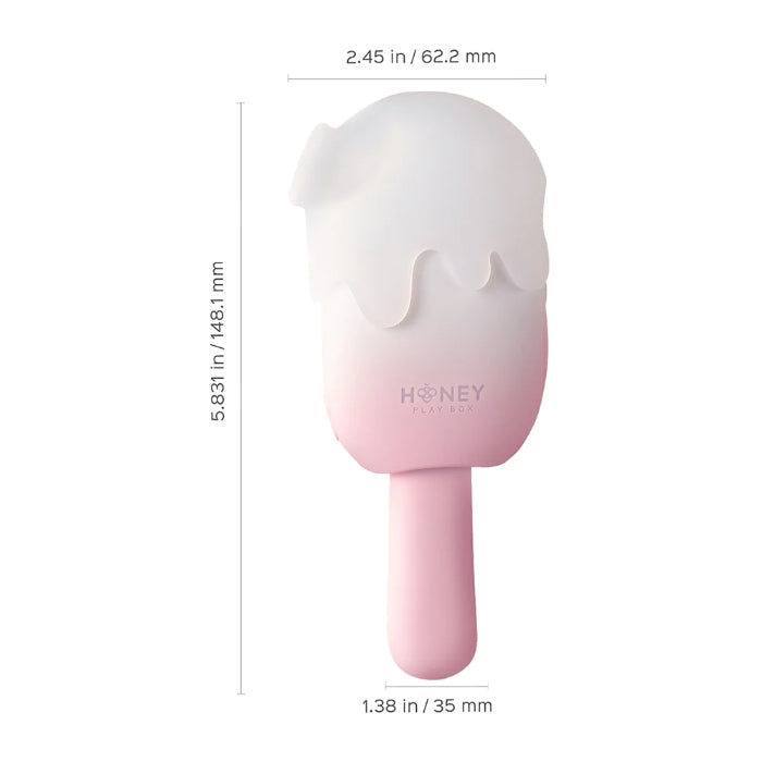 Honey Play Box Bite Me Sucking Tapping Vibrating & Swinging Handle Cream Pop Rechargeable Silicone Stimulator