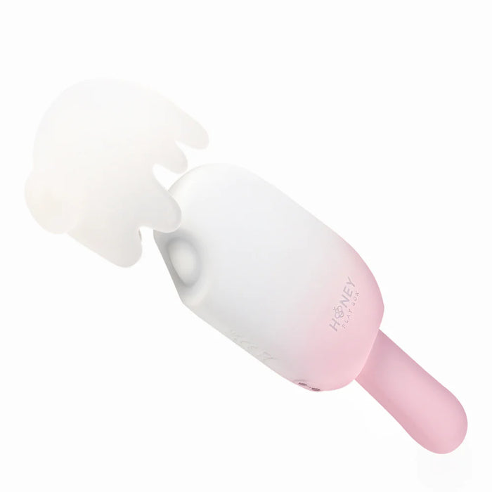 Honey Play Box Bite Me Sucking Tapping Vibrating & Swinging Handle Cream Pop Rechargeable Silicone Stimulator