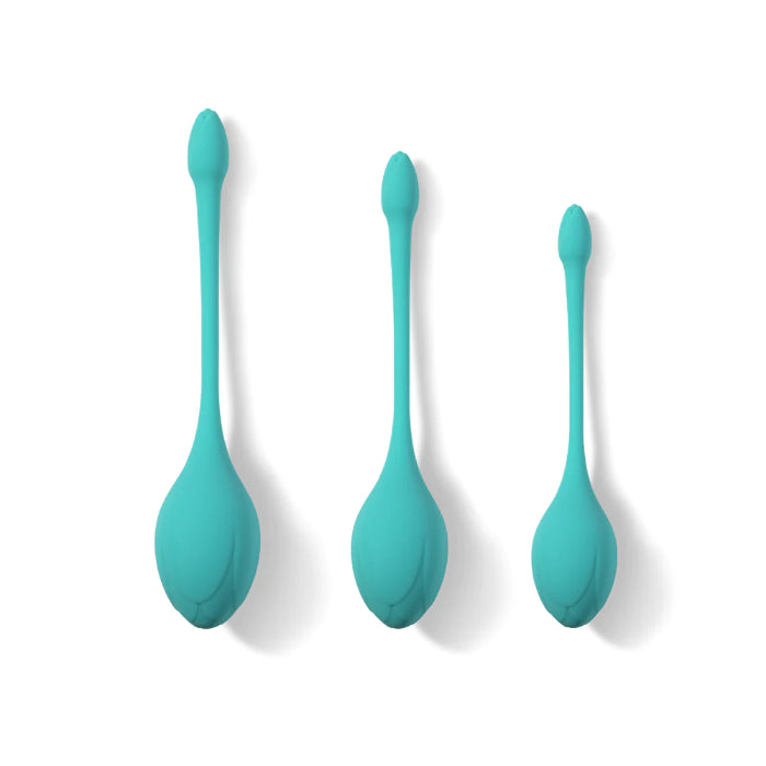 Honey Play Box Bluebell Floral Weighted Kegel Ball Silicone 3-Piece Set