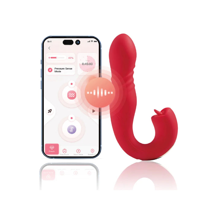Honey Play Box Joi Thrust 2 App-Controlled Dual Stimulating Thrusting & Flicking Vibrator
