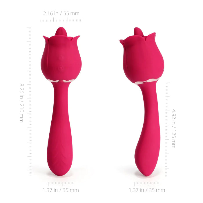 Honey Play Box Rhea The Rose Tongue Licking Vibrator and G-spot Rechargeable Vibrating Silicone Massager