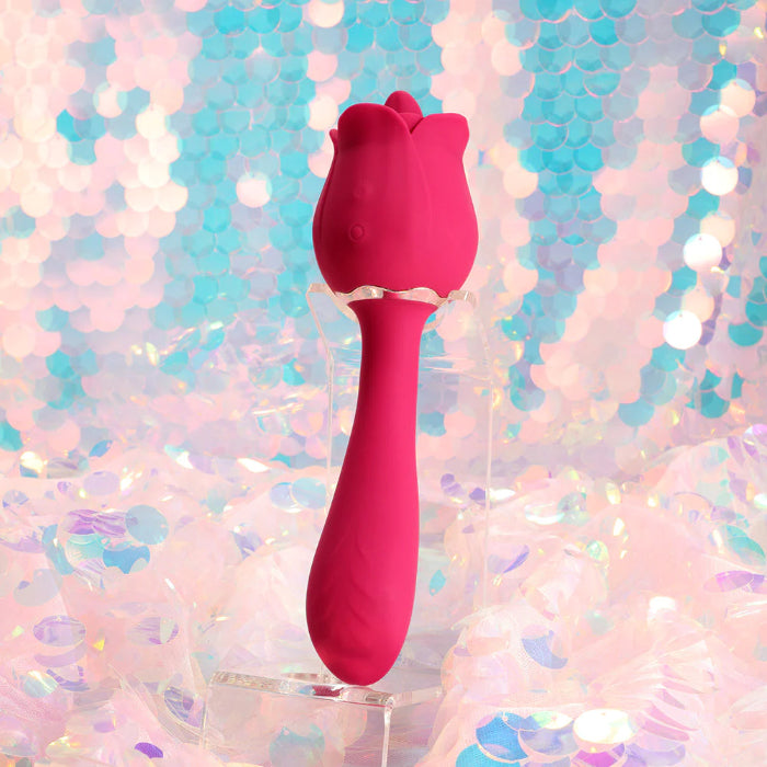 Honey Play Box Rhea The Rose Tongue Licking Vibrator and G-spot Rechargeable Vibrating Silicone Massager
