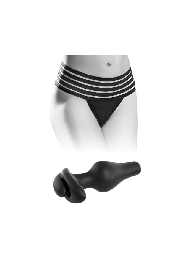 Hookup Butt Plug With Removable Crotchless Love Garter Panties