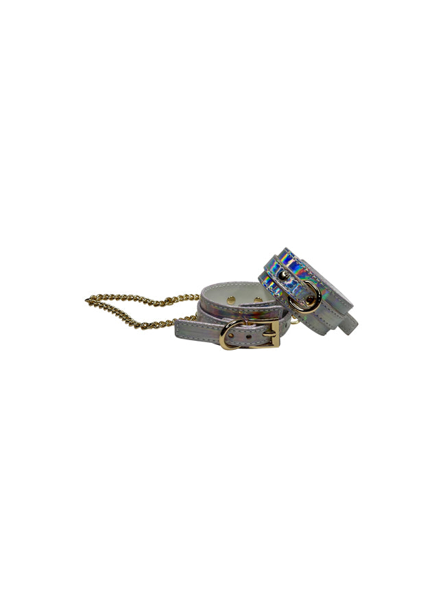 Holographic Wrist Cuffs & Connector Chain