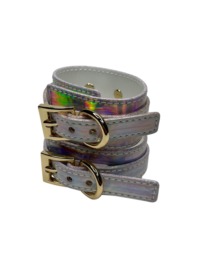 Holographic Wrist Cuffs & Connector Chain