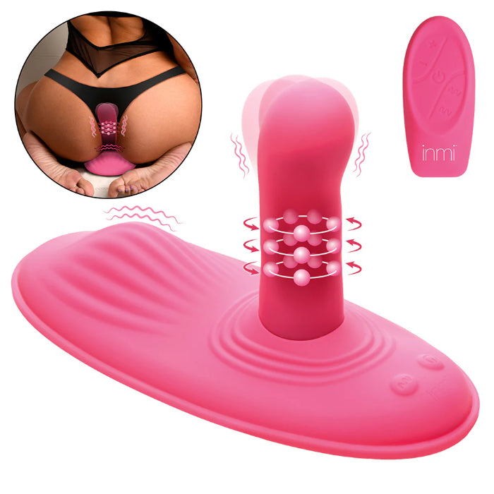 Inmi Spin 'N' Grind Rechargeable Rotating And Vibrating Silicone Grinder with Remote Control
