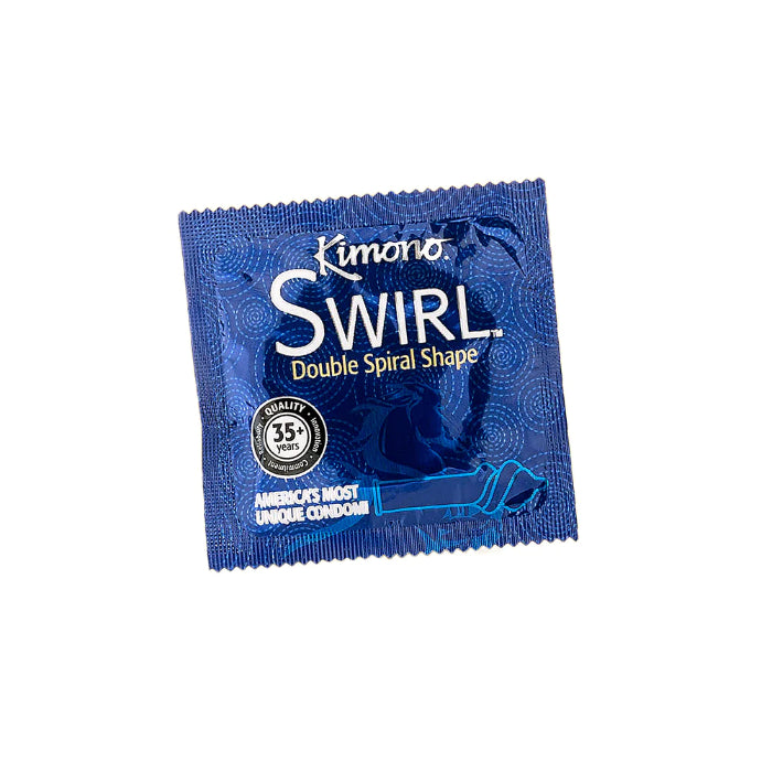 Kimono Swirl 12 Pack Double Helix Shaped Vegan Latex Condoms