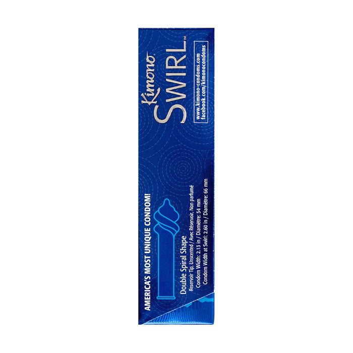 Kimono Swirl 12 Pack Double Helix Shaped Vegan Latex Condoms