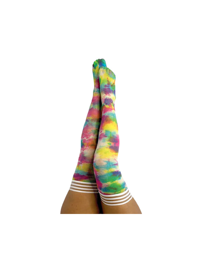 Kixies Gilly Multi-Color Tie-Dye Stay Up Thigh Highs