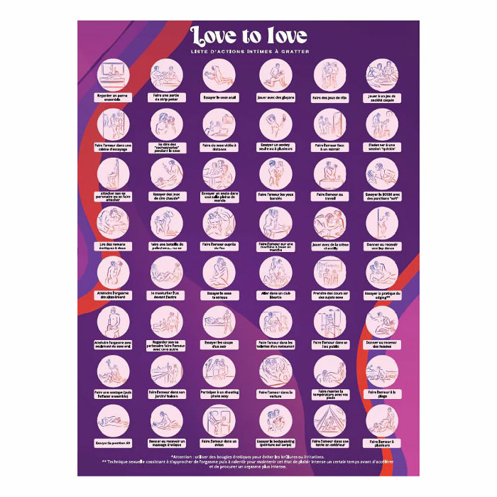 Love to Love Chasing Memories Scratch Off Intimate Bucket List Sexy Bedroom Game