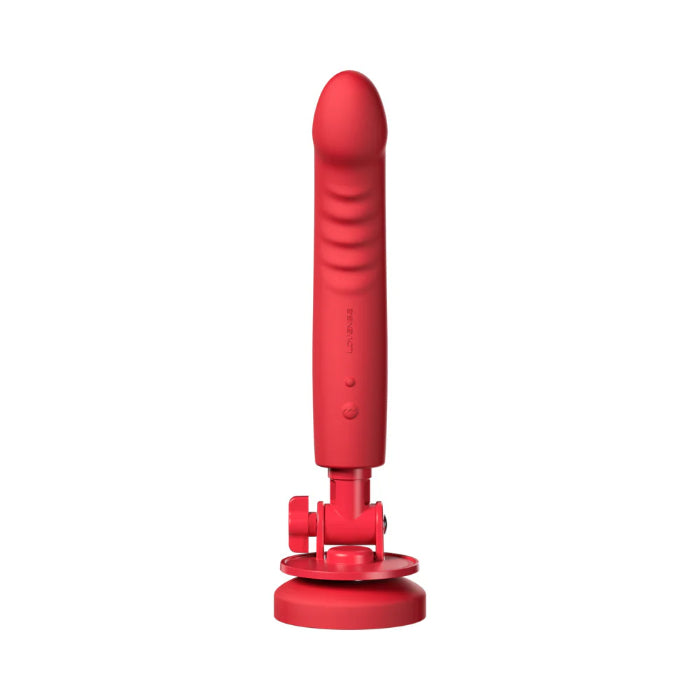 Lovense Mission 2 App Enabled Rechargeable Thrusting And Vibrating Silicone Dildo With Touch Sense And Suction Cup