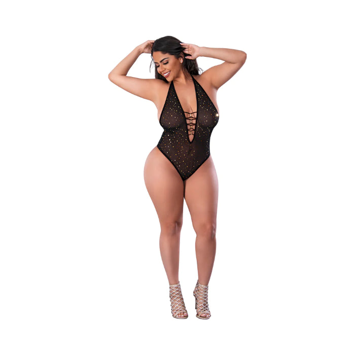 Magic Silk Dress Glitz & Glam Bodysuit with Snap Crotch