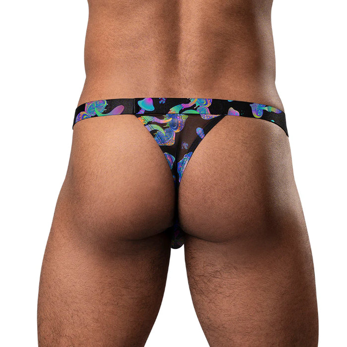 Male Power Hazy Dayz Micro Thong Blacklight Responsive Mushrooms Print