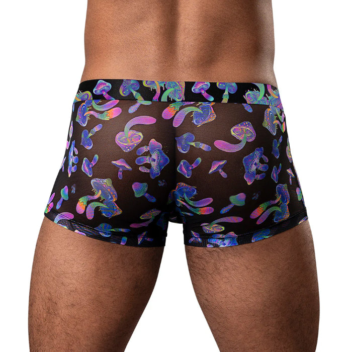 Male Power Hazy Dayz Pouch Short Blacklight Responsive Mushroom Print