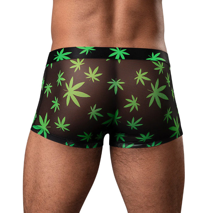 Male Power Hazy Dayz Pouch Short Blacklight Responsive Pot Leaf Print