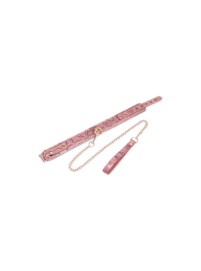 Microfiber Snake Print Collar And Leash Pack