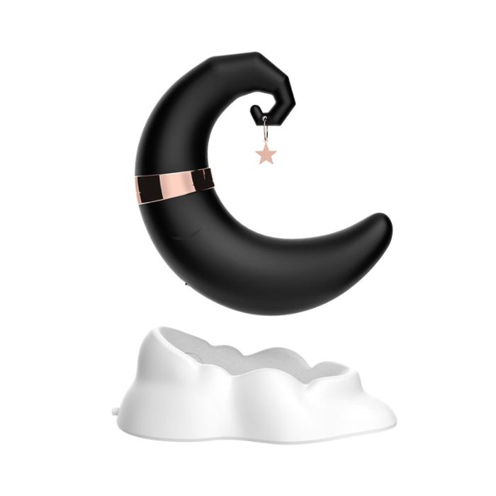 Moon Shaped Rechargeable Silicone Dual Ended Air Pulse G-Spot Vibrator