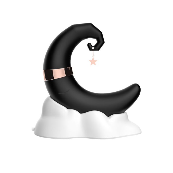 Moon Shaped Rechargeable Silicone Dual Ended Air Pulse G-Spot Vibrator