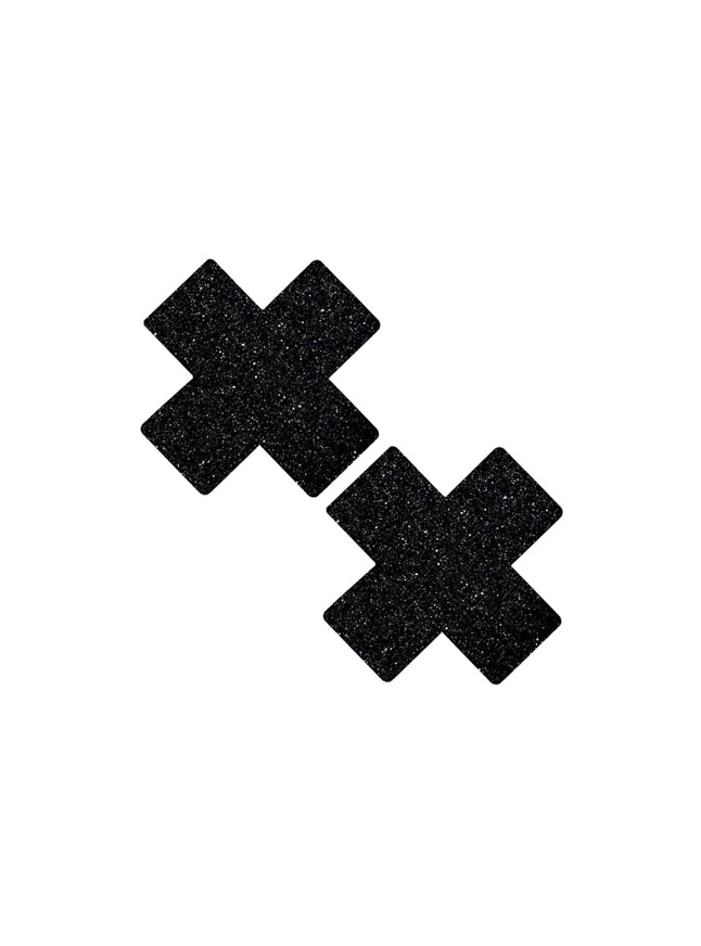 Neva Nude Black Malice Glitter X Factor Nipple Cover Pasties