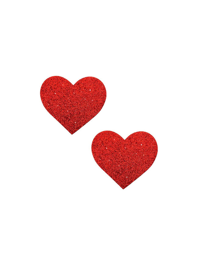 Neva Nude Ravish Me Red Glitter I Heart U Nipple Cover Pasties