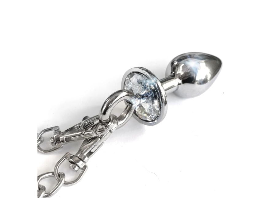 Nixie Metal Butt Plug & Detachable Handcuff Set
