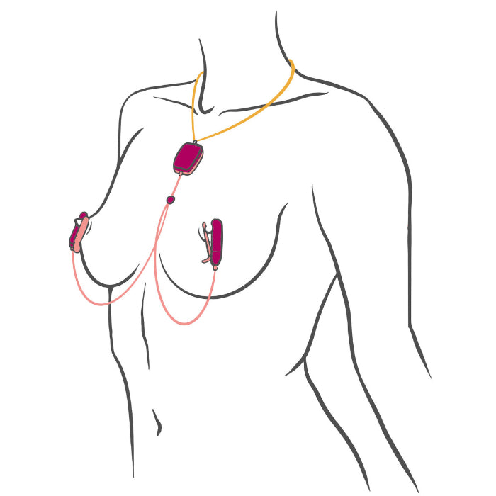 OhMiBod Sphinx Rechargeable Bluetooth App-controlled Wearable Vibrating Nipple Clamps