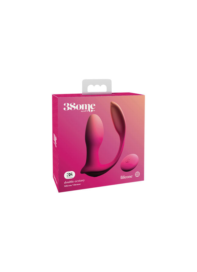 3Some Double Ecstasy Dual Stimulation Silicone Vibrator