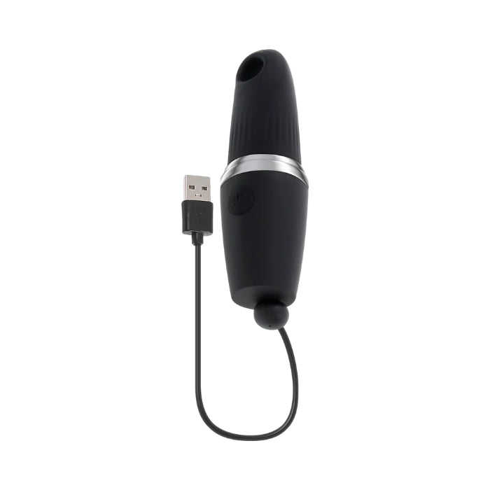 Playboy Excursion Lipstick Style Silicone Rechargeable Vibrating Suction Vibe With Cover