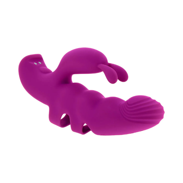 Playboy Lend A Hand Rechargeable Dual Stimulating Rabbit Style Wearable Finger Vibrator