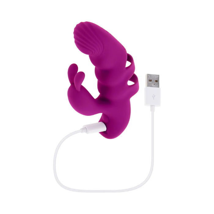 Playboy Lend A Hand Rechargeable Dual Stimulating Rabbit Style Wearable Finger Vibrator