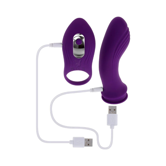 Playboy Mix & Match 3-In-1 Rechargeable Silicone Rabbit Style Dual Vibrator And Removable Vibrating Ring