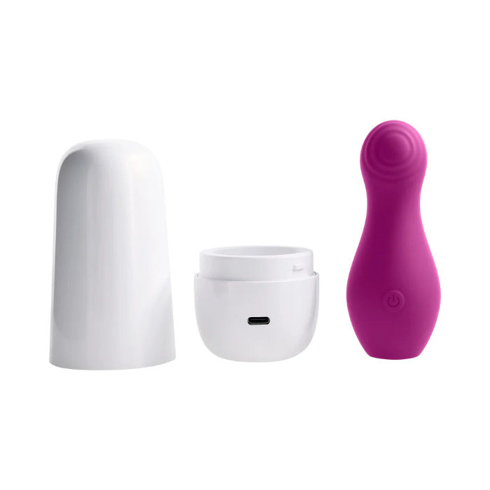 Playboy The Jet Set Rechargeable Silicone Tapping Travel Friendly Massager With Charging Case