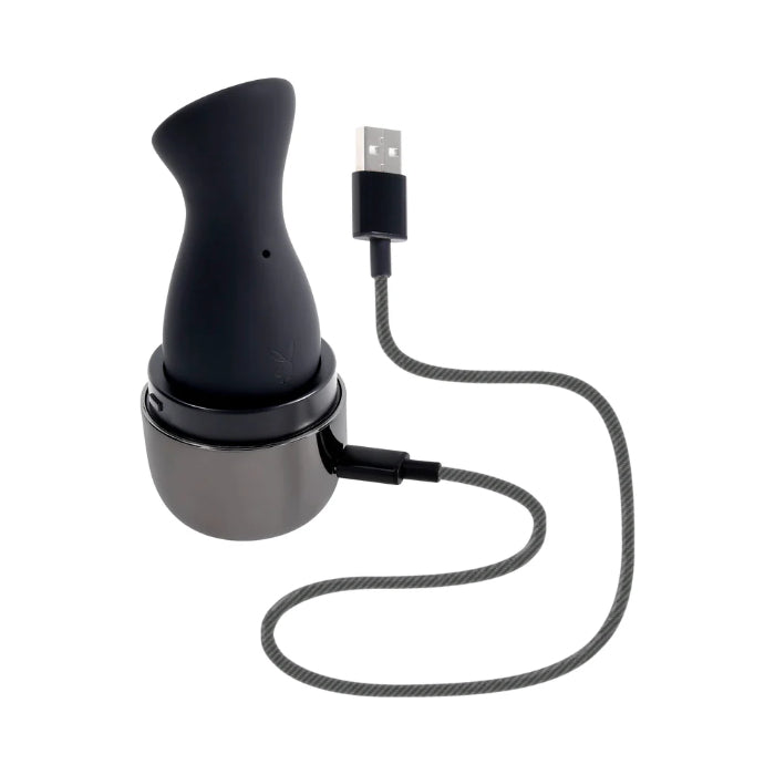 Playboy The Jet Set Sucker Rechargeable Silicone Travel Friendly Suction Massager With Charging Case