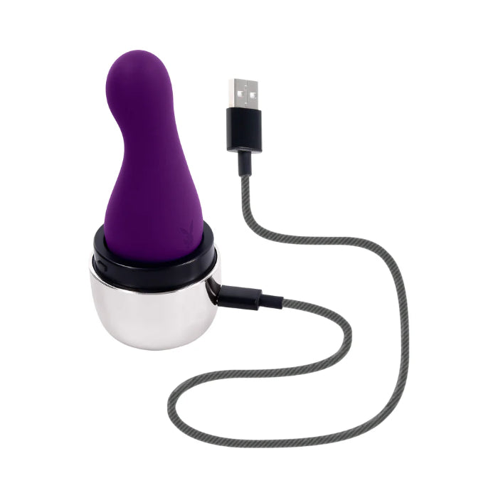 Playboy The Jet Set Vibe Rechargeable Silicone Petite Travel Friendly Mini Vibrator With Charging Case