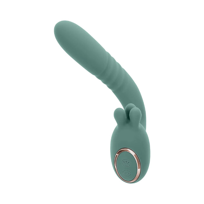 Playboy Thrust Into Ecstasy Rechargeable Dual Stimulating Bendable Thruster With External Rotating Prong Stimulator