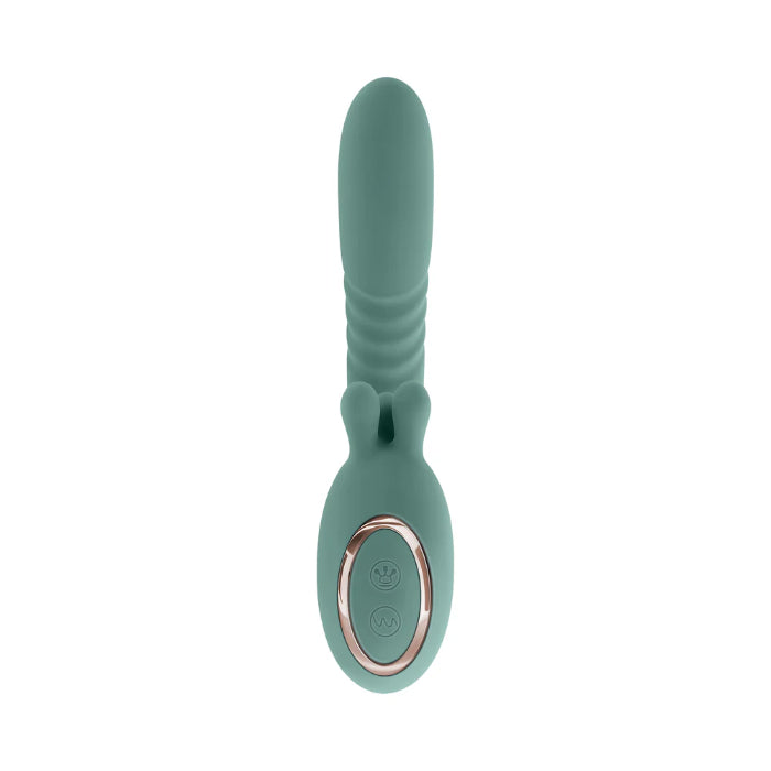 Playboy Thrust Into Ecstasy Rechargeable Dual Stimulating Bendable Thruster With External Rotating Prong Stimulator