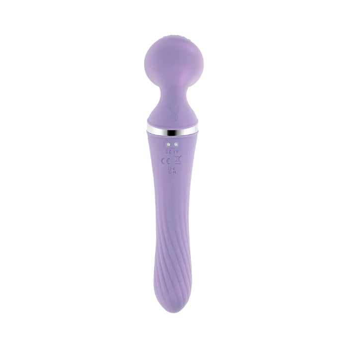 Playboy Vibrato Vibrating And Rotating Dual Ended Rechargeable Silicone Wand