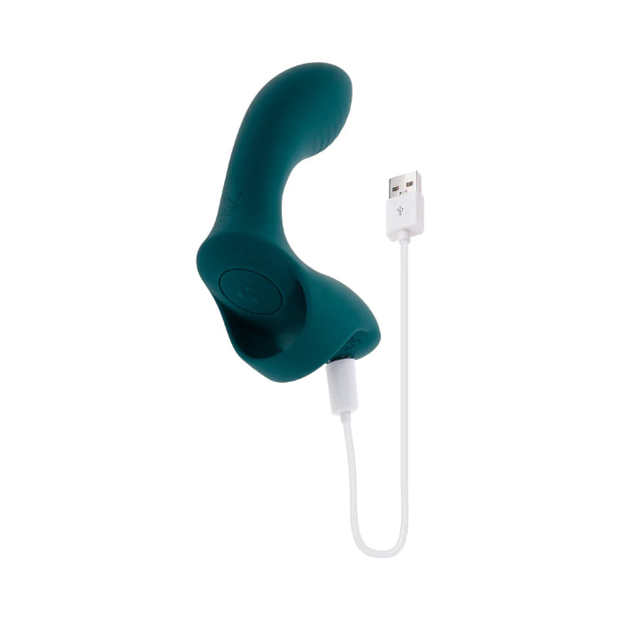Playboy Wrapped Around Your Finger Rechargeable Silicone Textured Rabbit Style Finger Vibe