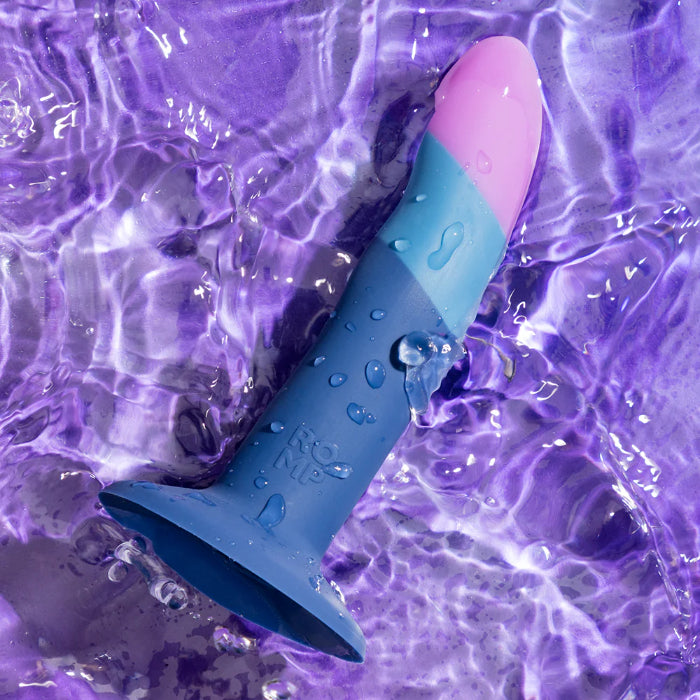 ROMP Piccolo Silicone Curved Harnessable Bullet Compatible Dildo