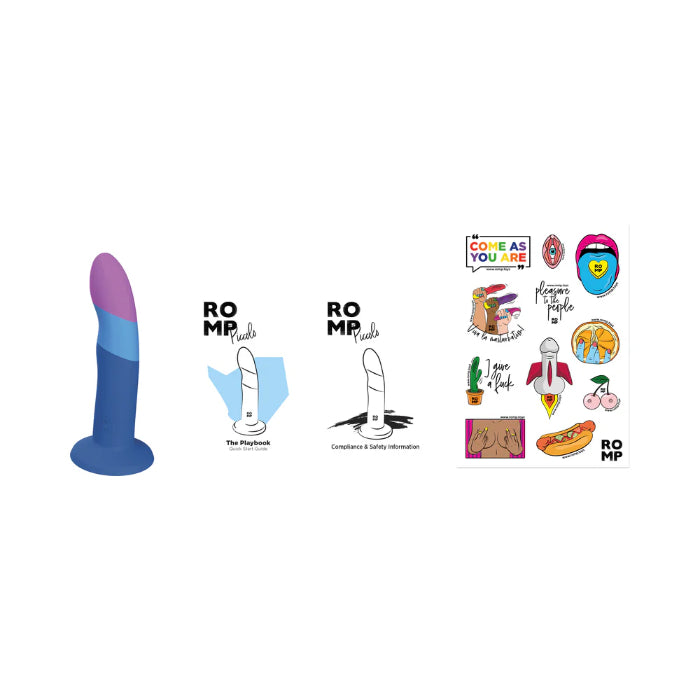 ROMP Piccolo Silicone Curved Harnessable Bullet Compatible Dildo