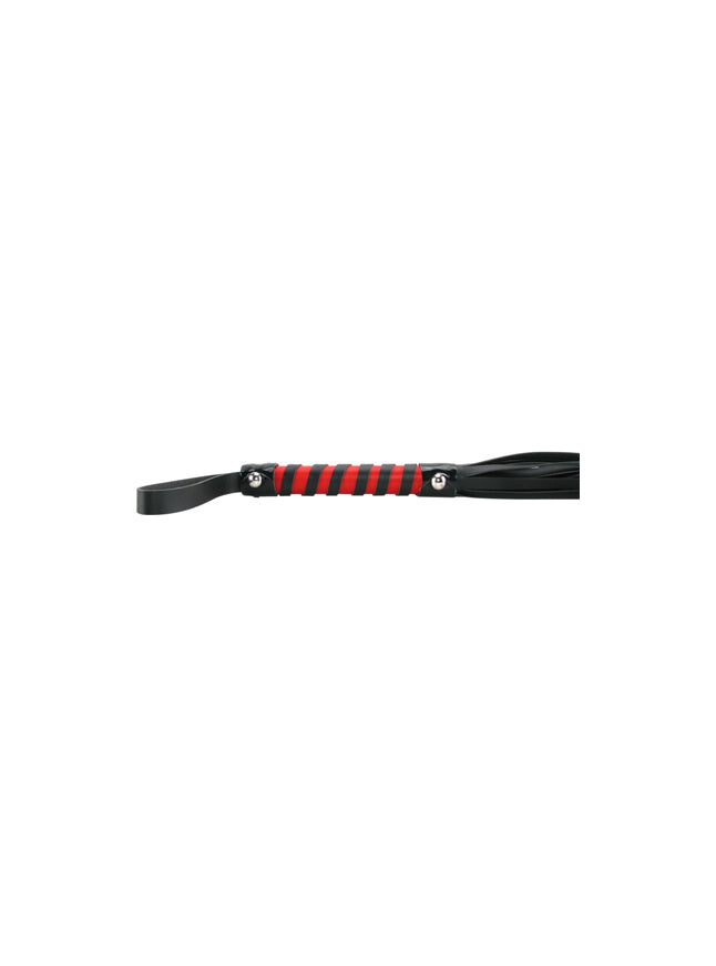 Sex & Mischief Red & Black Stripe Flogger