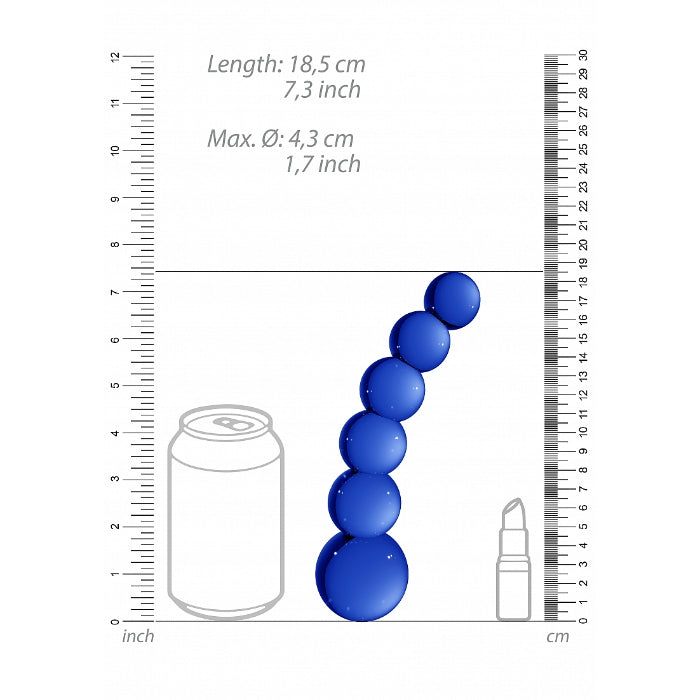 Shots Chrystalino Planets Curved Beaded Glass G-Spot Dildo