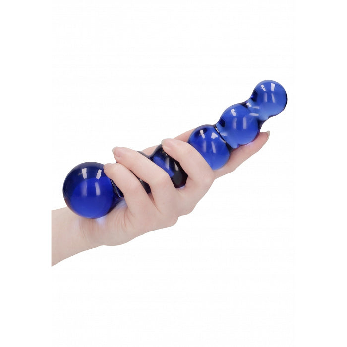 Shots Chrystalino Planets Curved Beaded Glass G-Spot Dildo