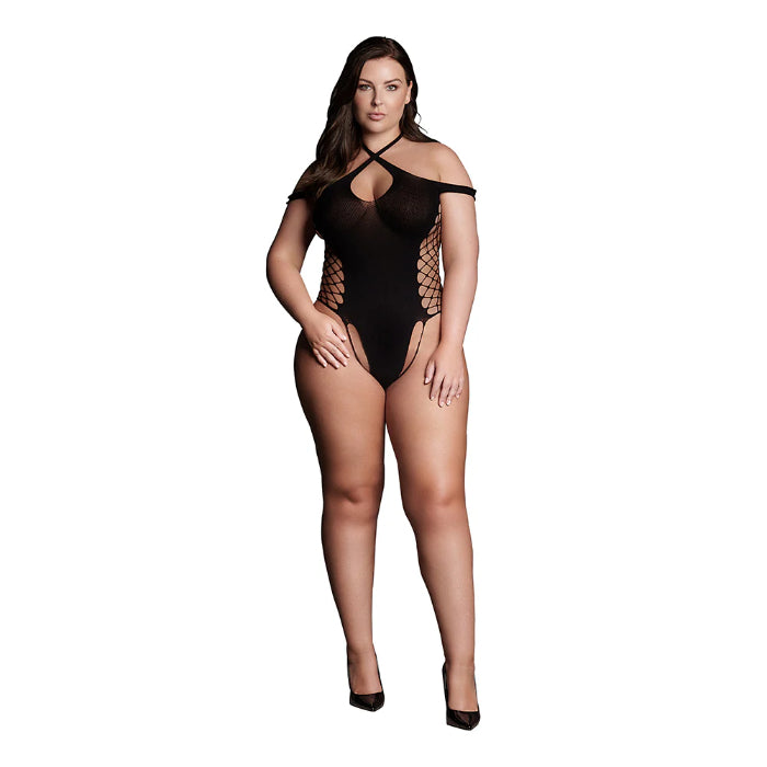 Shots Le Desir Shade Leda XIII Bodysuit with Crossed Neckline & Off-Shoulder Straps