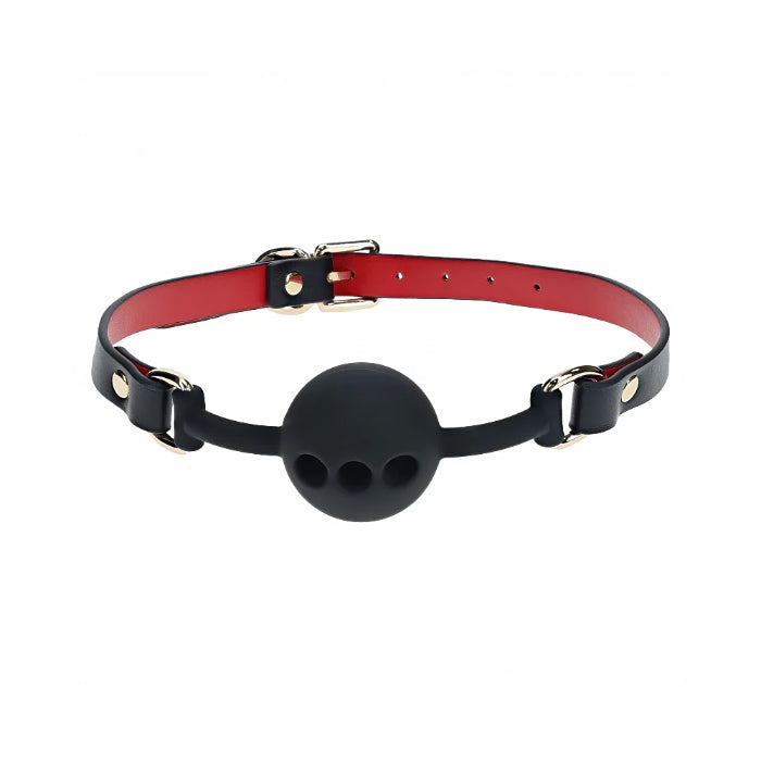 Shots Ouch! Milan Collection Bonded Leather Breathable Silicone Ball Gag