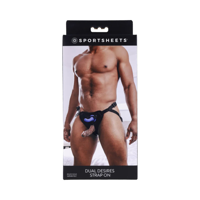 Sportsheets Dual Desires Adjustable Cloth Strap On Harness For Double Penetration