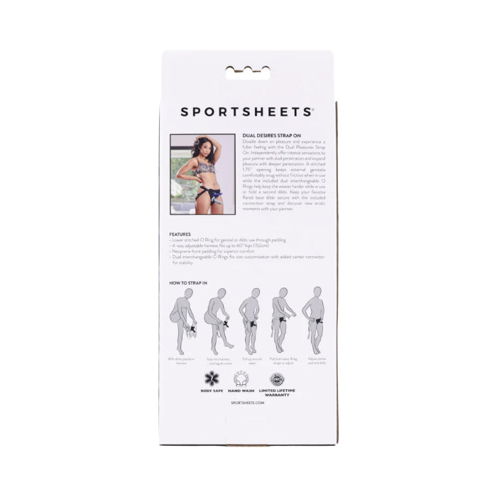 Sportsheets Dual Desires Adjustable Cloth Strap On Harness For Double Penetration